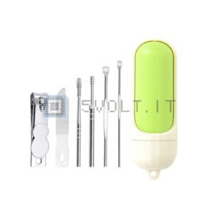Set 6pz Manicure Pedicure Acciaio Inox Rimozione Cerume