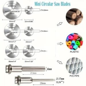 Set di 64 ruote diamantate Lame HSS per lavorazione legno metallo con mandrini - immagine 3