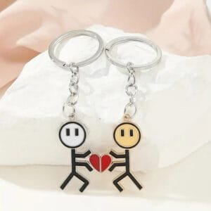 KIT 2 PORTACHIAVI PER COPPIA CUORE MAGNETICO AMORE SAN VALENTINO