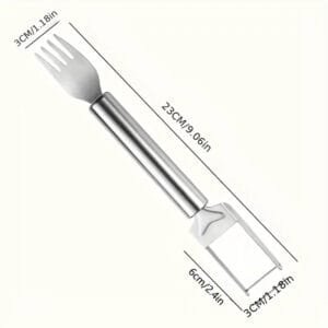 Affettatrice e Forchetta per Anguria in Acciaio Inossidabile 2-in-1 - immagine 3