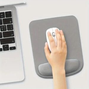 Tappetino Mouse Grigio con Appoggio Polso per Computer