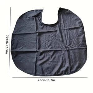 MANTELLA SCIALLE GREMBIULE STOFFA PARRUCCHIERI PERMANENTE WATERPROOF SALONE NERO - immagine 3