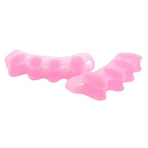 1 paio di separatori per dita dei piedi in gel in silicone regolatore cura rosa