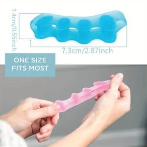 1 paio di separatori per dita dei piedi in gel in silicone regolatore cura rosa - immagine 3