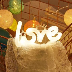 Lampada a LED LOVE San Valentino Amore Lettere Luminose Stringa bianco caldo