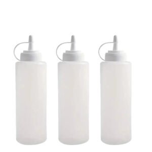 Set 3 Dispenser Plastica Olio Maionese Ketchup Salse Dosaolio Oliera Dosatore