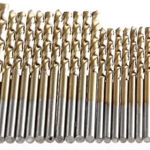 Set di 50 punte da trapano in acciaio alta velocità titanio HSS 1-3mm precisione