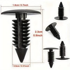 100pz 8mm Rivetti in Plastica Nera per GM Ford Clip per Paraurti - immagine 3