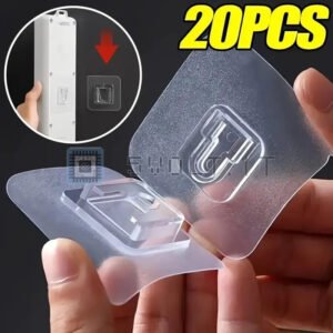 10 Coppie Ganci da Parete Adesivi Forti Incastro Trasparenti