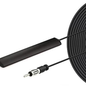ANTENNA AUTORADIO AMPLIFICATA UNIVERSALE AUTO CON STRISCIA ADESIVA CAVO 5 METRI