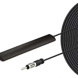ANTENNA AUTORADIO AMPLIFICATA UNIVERSALE AUTO CON STRISCIA ADESIVA CAVO 5 METRI