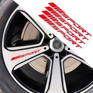 4 Adesivo per ruote sport adesivi decorativo per cerchioni accessori auto rosso