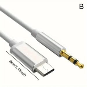 3.5 Jack Aux Audio Cavo TPE Tipo C a 3.5mm Jack Adattatore Cavo 1m - immagine 3
