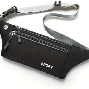 Marsupio Multi-tasca Alla Moda Per Corsa Cellulare Foro Per Auricolare NERO