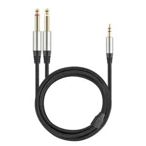 CAVO AUDIO JACK 3.5 mm (M) a DOPPIO JACK 6.5 mm (M) PROLUNGA CAVETTO AUX 1,5 MT