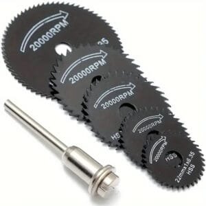 Set Lame da Sega Acciaio taglio Legno Plastica 6 Lame con Mandrino
