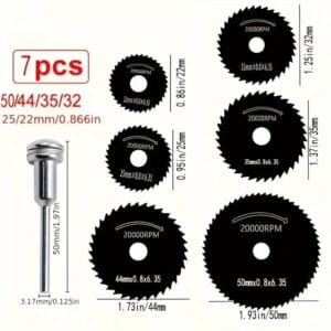 Set Lame da Sega Acciaio taglio Legno Plastica 6 Lame con Mandrino - immagine 3