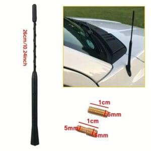 Antenna Flessibile per VW per radio Audi 26cm per Segnale FM/AM Gomma Durevole - immagine 3