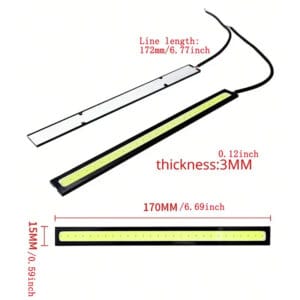 Set Di 2 Pezzi Luce Diurna Per Auto COB Universale 17cm Striscia LED Auto - immagine 3