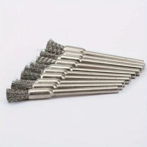 Set di 10 spazzole in acciaio inossidabile con un gambo da 3,17 mm rotativi - immagine 2