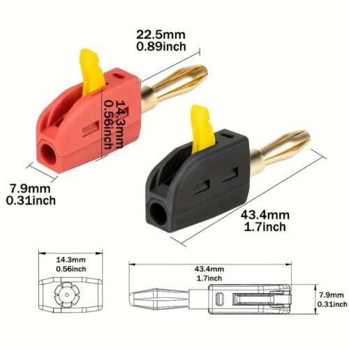Coppia Connettore Banana Senza Saldatura 32A 4mm