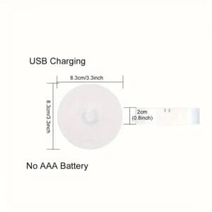 Luce bianca Notturna A LED Con Sensore Di Movimento, Ricaricabile Tramite USB