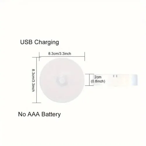 Luce bianca Notturna A LED Con Sensore Di Movimento, Ricaricabile Tramite USB