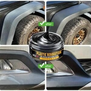 Cera per Interni e Cruscotto Neri Crema Sbiancante Parti in Plastica Pneumatici