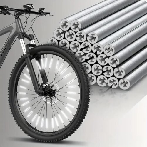 12pz Riflettori per Raggi Bicicletta Grigi Facile Montatura