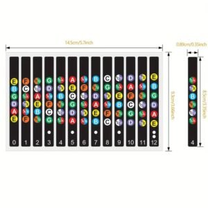 Adesivo per Tastiera Note per Principianti Chitarra Acustica