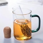 Infusore da Tè in Vetro Mini Trasparente Filtro con Tappo