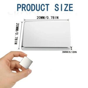 2 pezzi Magnete Quadrato 20x20x3mm Magnetico in Metallo Resistente Antiruggine