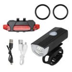 kit Set Completo Luci Bicicletta Avanti e Dietro Ricaricabile USB Faro Fanale