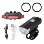 kit Set Completo Luci Bicicletta Avanti e Dietro Ricaricabile USB Faro Fanale