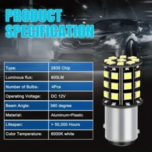1157 33 SMD Bianco Auto Led Luci Freni Indicatori Di Direzione Lampada Retro