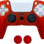 Custodia in Silicone Rossa per Joystick per PlayStation 5 per PS5