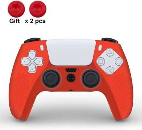 Custodia in Silicone Rossa per Joystick per PlayStation 5 per PS5
