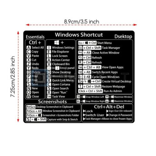2pz Adesivi per Tasti Scelta Rapida per Windows in Vinile