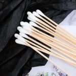 100pz Bastoncini Cotone in Legno di Betulla 15cm