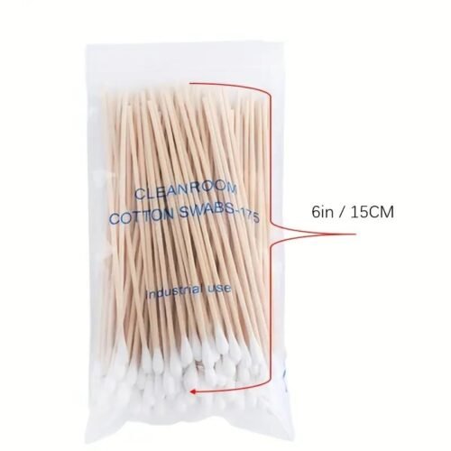 100pz Bastoncini Cotone in Legno di Betulla 15cm