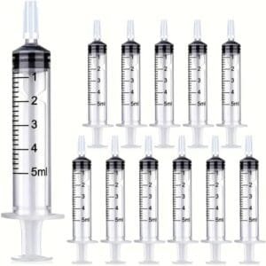 5pz Siringa in Plastica da 5ml con Misurazione Taratura