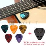 Set 5 Plettri con Custodia per Chitarra Acustica e Elettrica