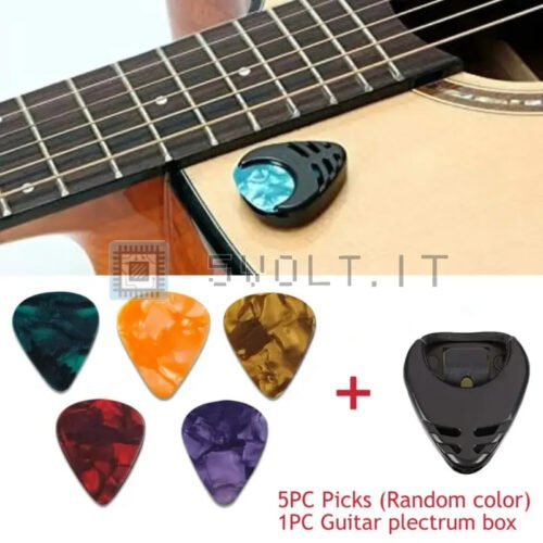 Set 5 Plettri con Custodia per Chitarra Acustica e Elettrica