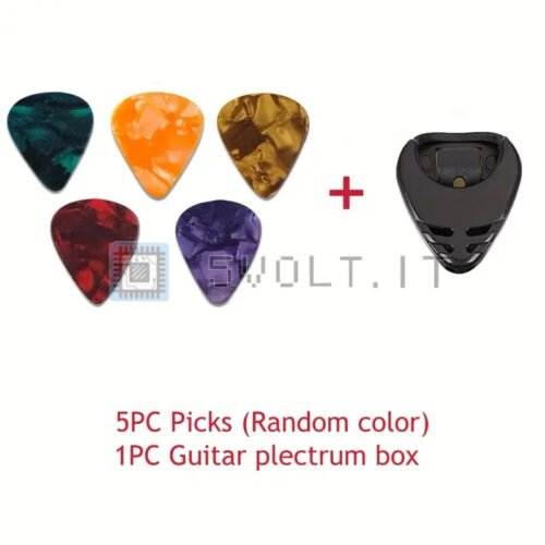 Set 5 Plettri con Custodia per Chitarra Acustica e Elettrica