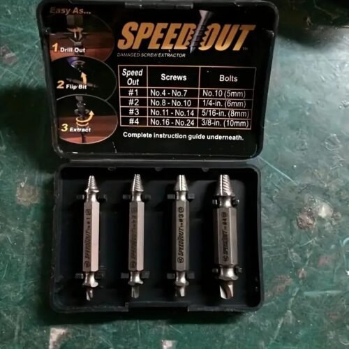 Set 4 Estrattori di Viti Rotte Acciaio per Trapano Rimozione