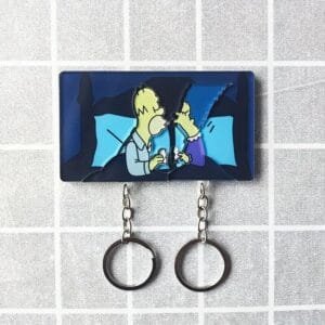 SET PORTACHIAVI MONTATO A PARETE PER COPPIE CASA AMORE SIMPSON