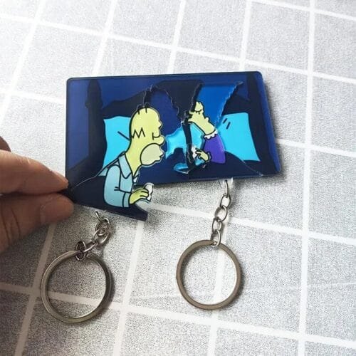 SET PORTACHIAVI MONTATO A PARETE PER COPPIE CASA AMORE SIMPSON