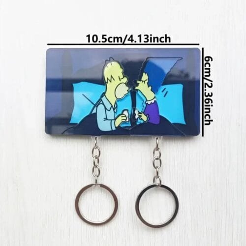 SET PORTACHIAVI MONTATO A PARETE PER COPPIE CASA AMORE SIMPSON
