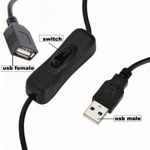 Cavo USB Prolunga da 1mt con Interruttore 5V Maschio Femmina