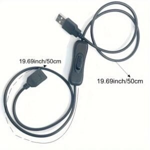 Cavo USB Prolunga da 1mt con Interruttore 5V Maschio Femmina